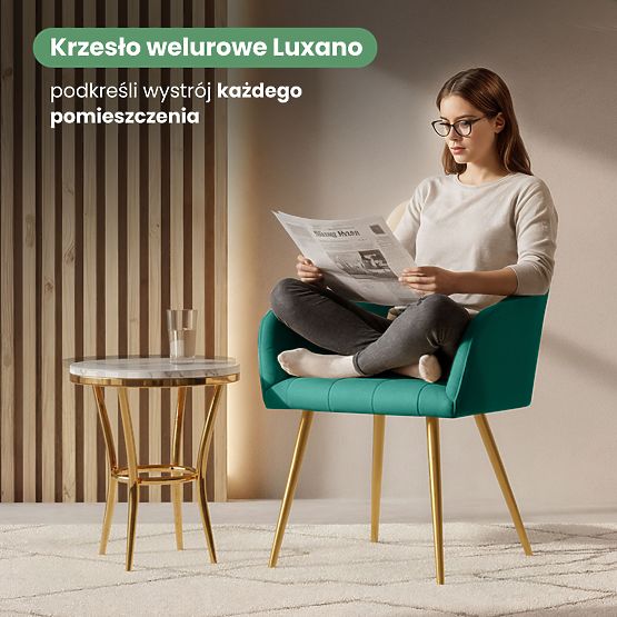 6x Kárpitozott szék négyzetes steppelés Smaragdzöld LUXANO Arany lábak