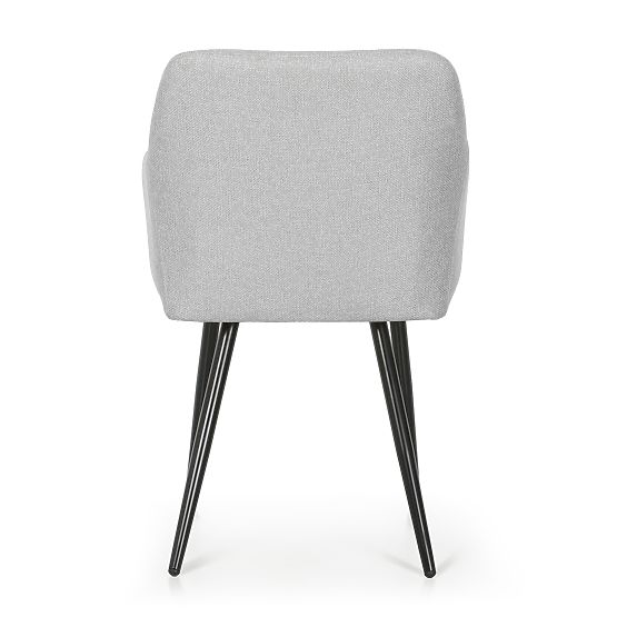 6x Kárpitozott szék négyzetes steppeléssel Világosszürke LUXANO Fekete lábak Lumos szövet