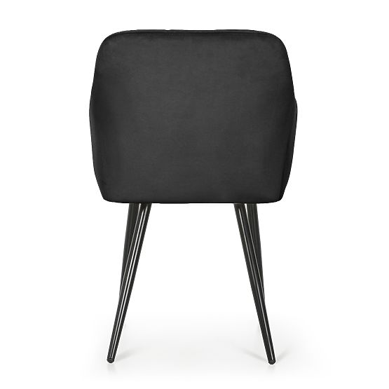 6x Kárpitozott szék négyzetes varrással Fekete LUXANO Fekete lábak