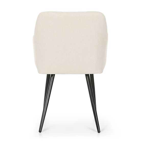 6x Kárpitozott szék négyzetes varrással Krém LUXANO Fekete lábak Lumos szövet