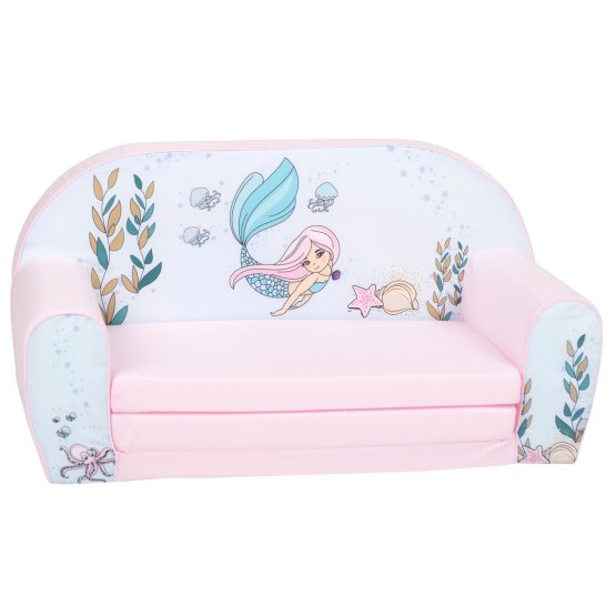 Gyerek kanapé Sellő - rózsaszín-fehér