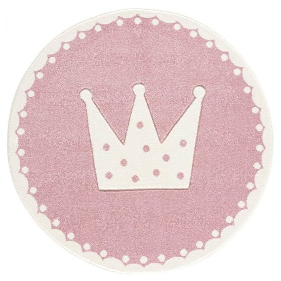 Childrens szőnyeg Crown - rózsaszínes-fehér