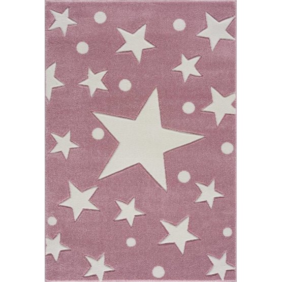 Childrens szőnyeg csillagok - rózsaszínes-fehér