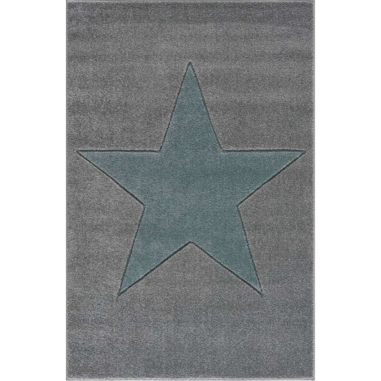 Gyerek szőnyeg STAR - ezüstszürke/mentazöld