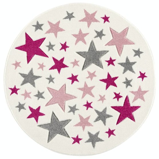 Childrens szőnyeg Stella Round - krémes rózsaszín