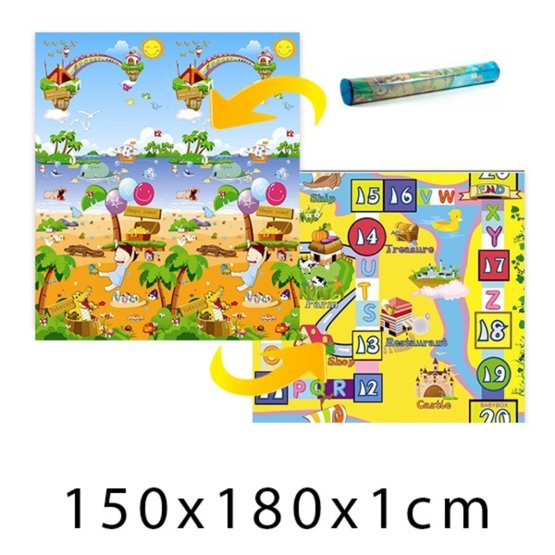 Gyerek habszivacs szőnyeg - varázslatos sziget + játszótábla - 150x180x1 cm