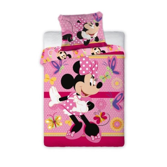 Minnie Mouse baba ágynemű és pillangók - rózsaszín