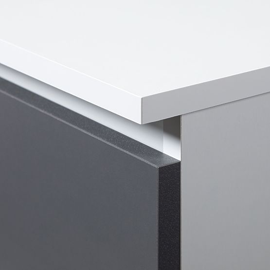A-7 számítógépasztal 90 cm jobb PK - fehér-grafit szürke