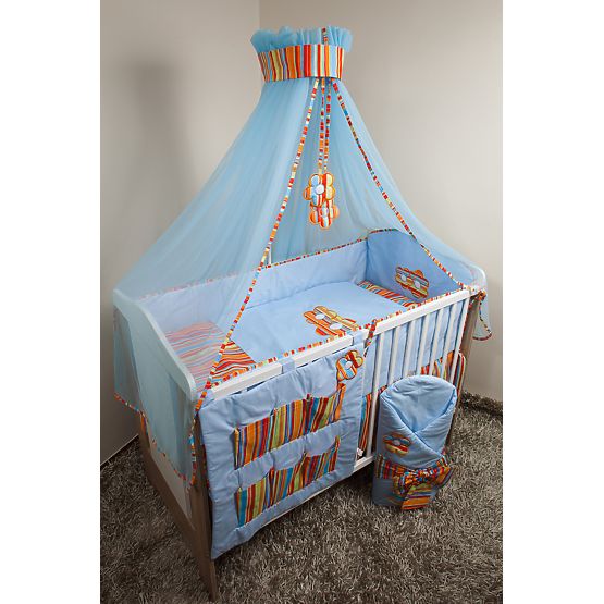 Ágynemű szett - flowers - kék 120x90 cm