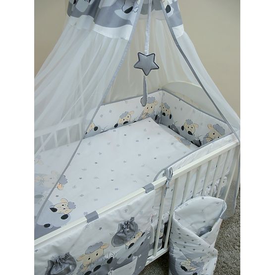 Ágynemű szett - kisbárányok - szürke 120x90 cm