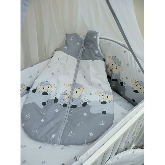 Ágynemű szett - kisbárányok - szürke 120x90 cm