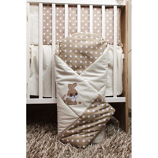 Ágyneműhuzat szett kiságyba 135x100cm - Rabbit - barna