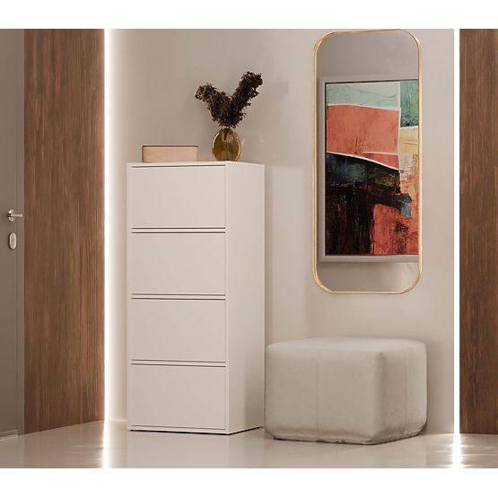 ALMA FEHÉR Komód 4 Ajtó 4 Polc