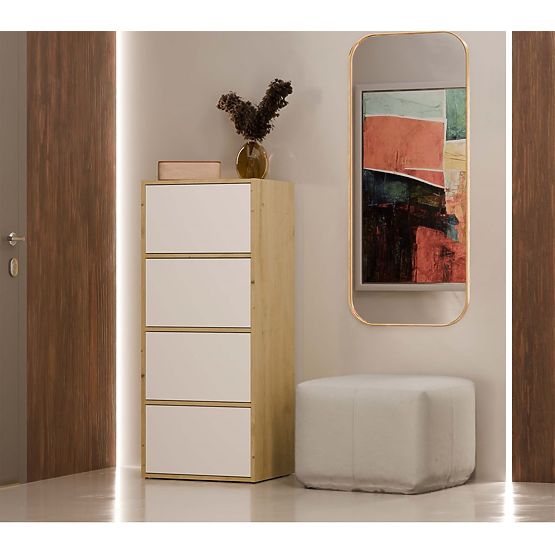 ALMA KOMÓD FEHÉR ELŐLAPPAL ARTISAN TÖLGY KORPUSSAL