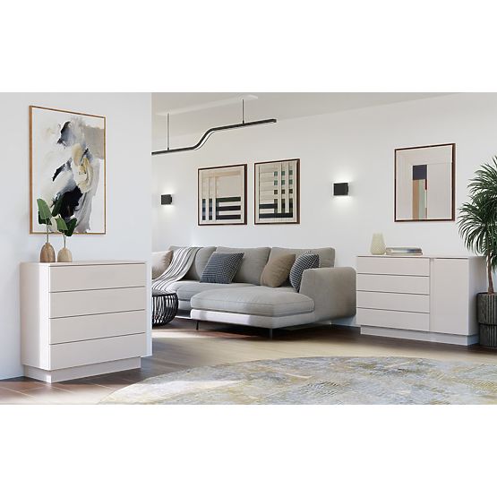 AMBER 1D4S Komód 1 Ajtó 4 Fiók Hálószobába Nappaliba KAŠMÍR Bézs