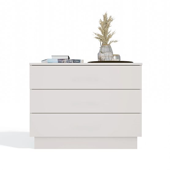 AMBER 3S Komód 3 Fiókos Szekrény Hálószobába Nappaliba KAŠMÍR Bézs