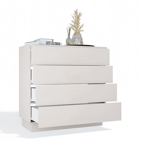 AMBER 4S Komód 4 Fiókos Szekrény Hálószobába Nappaliba KAŠMÍR Bézs