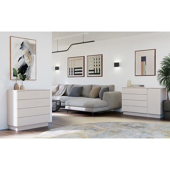 AMBER 4S Komód 4 Fiókos Szekrény Hálószobába Nappaliba KAŠMÍR Bézs