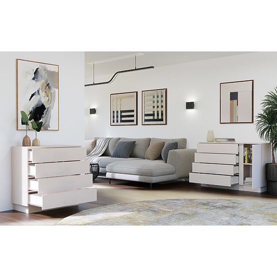 AMBER 4S Komód 4 Fiókos Szekrény Hálószobába Nappaliba KAŠMÍR Bézs