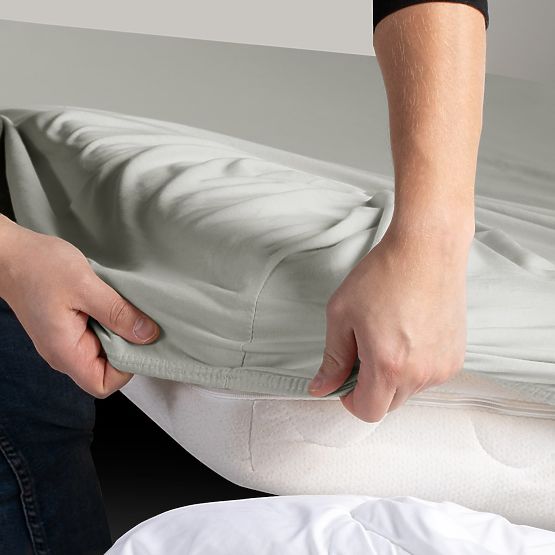 AMBER lepedő fehér szín klasszikus stílus anyag jersey 80-90x200 DecoKing