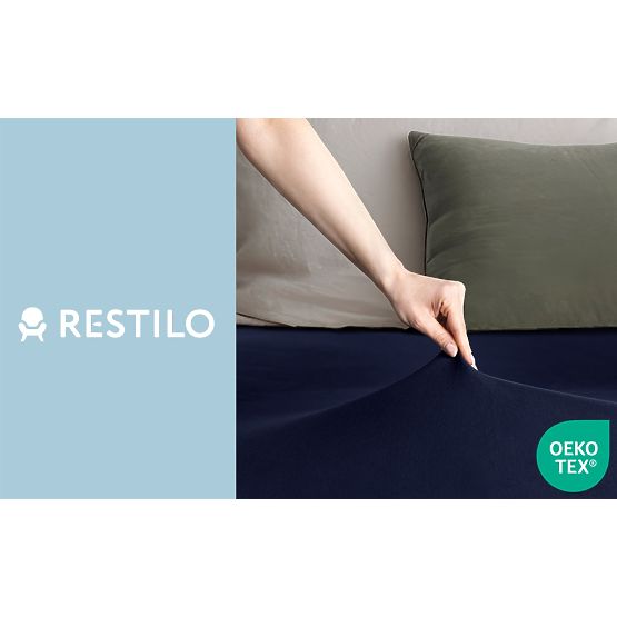 AMBER lepedő tengerészkék szín klasszikus stílus anyag jersey 80-90x200 DecoKing