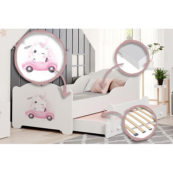 ANNA 160x80 Kétszemélyes Ágy Macska