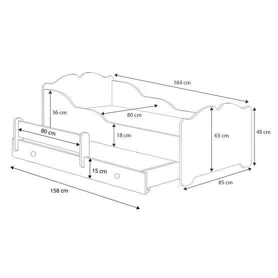 ANNA 160x80 Princess kétszemélyes ágy