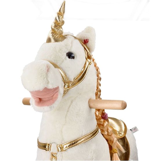 Arany hintázó egyszarvú kerekekkel