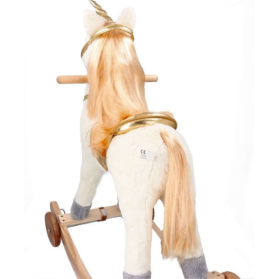 Arany hintázó egyszarvú kerekekkel