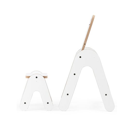 Massam asztal táblával - Fehér