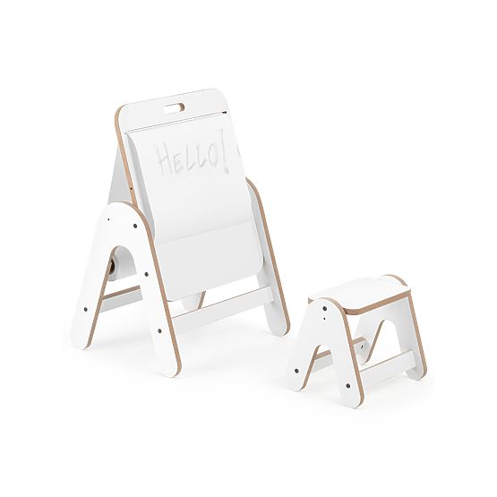 Massam asztal táblával - Fehér