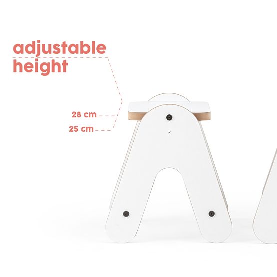 Massam asztal táblával - Fehér