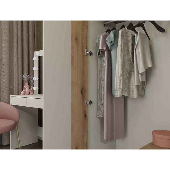 AVA 150 CM TÜKÖR 2 FIÓK HORONYOS ELÜLSŐ TÖLGY EVOKE KASMÍR BÉZS SZEKRÉNY