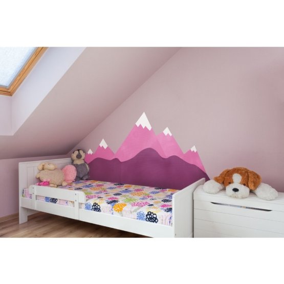 Habvédő az ágy mögötti falra Hegyek - rózsaszín
