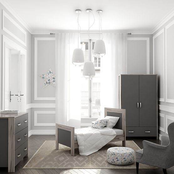 Babaágy / gyerekágy Manhattan - szürke