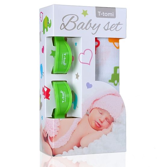 Baby szett - bambusz törölköző + babakocsi csipesz