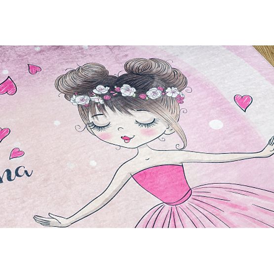 BAMBINO 2161 mosó szőnyeg Balerina, cica gyerekeknek csúszásmentes - rózsaszín