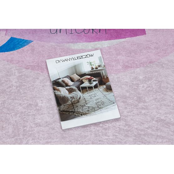 BAMBINO 2533 mosó szőnyeg Egyszarvú, szivárvány gyerekeknek csúszásmentes - rózsaszín