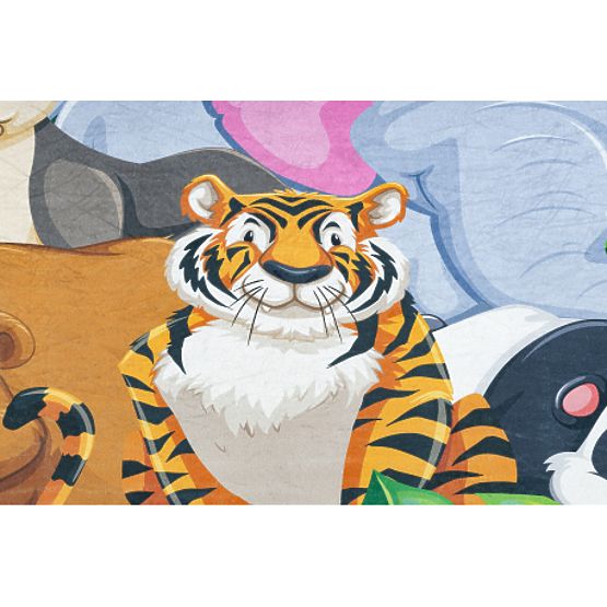 BAMBINO 2651 mosó szőnyeg Állatok, dzsungel gyerekeknek csúszásmentes - zöld / barna