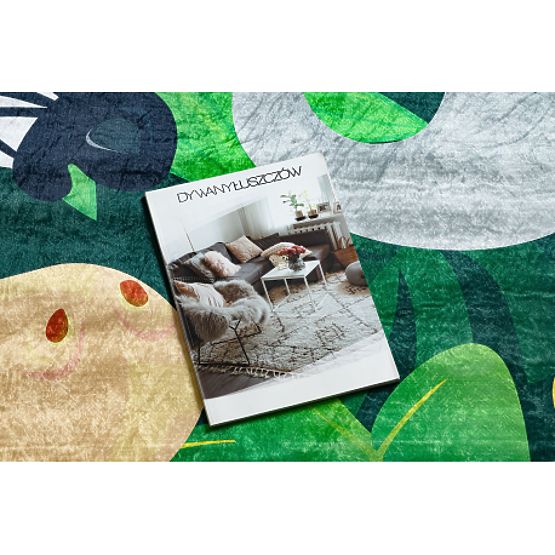 BAMBINO 2705 mosó szőnyeg Állatok, Afrika gyerekeknek csúszásmentes - zöld / barna