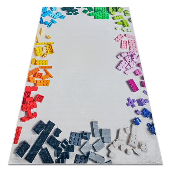 BAMBINO 38480 mosó szőnyeg Építőkocka gyerekeknek csúszásgátló - szürke / sárga