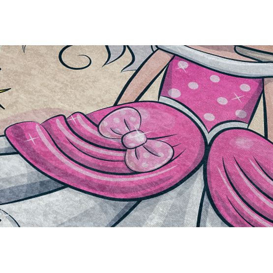 BAMBINO 43020 mosó szőnyeg Hercegnő, csillagok gyerekeknek csúszásmentes - krém / rózsaszín