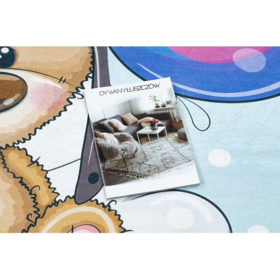 BAMBINO 43030 mosó szőnyeg Mackó, pilóta gyerekeknek csúszásmentes - kék / barna