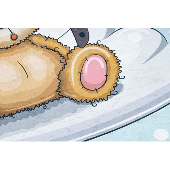 BAMBINO 43030 mosó szőnyeg Mackó, pilóta gyerekeknek csúszásmentes - kék / barna