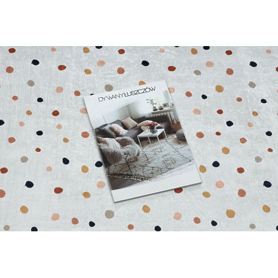 BAMBINO 47890 mosó szőnyeg Pöttyök gyerekeknek csúszásmentes - fehér / barna