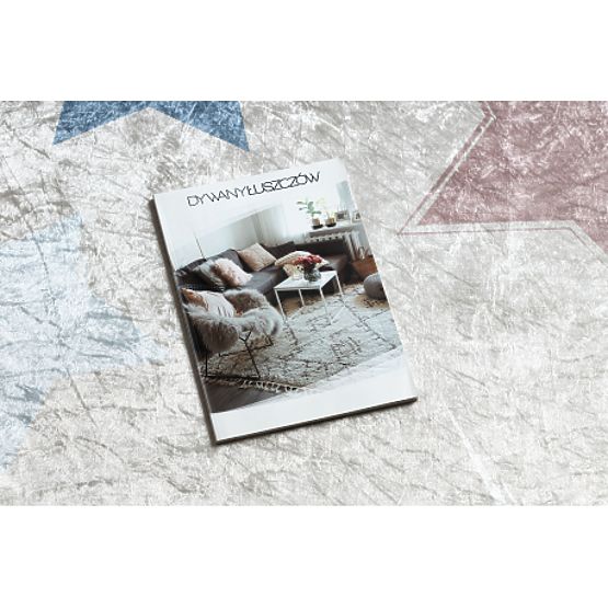 BAMBINO 48130 kör alakú mosószőnyeg Csillagok gyerekeknek csúszásmentes - bézs / szürke