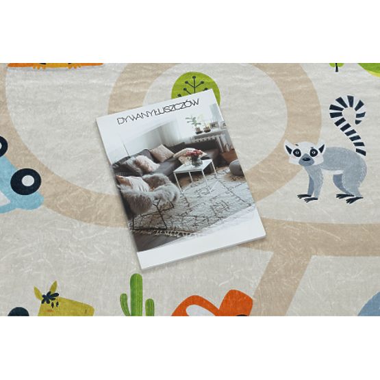 BAMBINO 50230 mosókendő Állatkert, gyermekeknek csúszásmentes utca - bézs/zöld