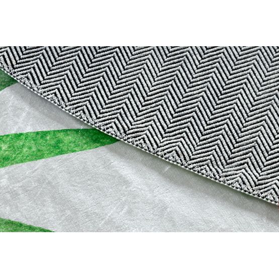 BAMBINO 54090 kerek mosószőnyeg Állatok, Afrika gyerekeknek csúszásmentes - fehér/zöld