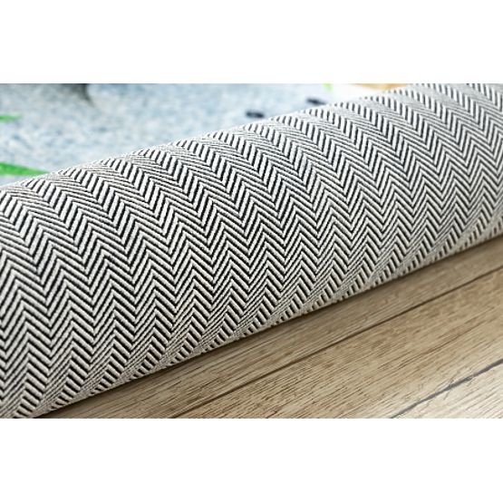 BAMBINO 54090 kerek mosószőnyeg Állatok, Afrika gyerekeknek csúszásmentes - fehér/zöld