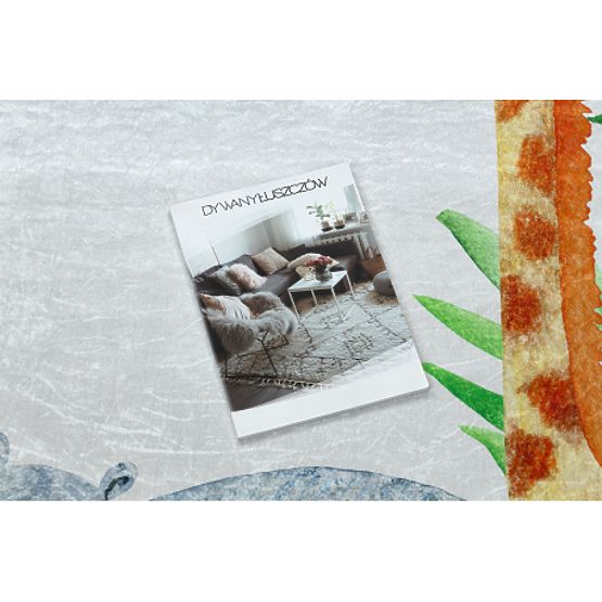 BAMBINO 54090 mosó szőnyeg Állatok, Afrika gyerekeknek csúszásmentes - fehér/zöld